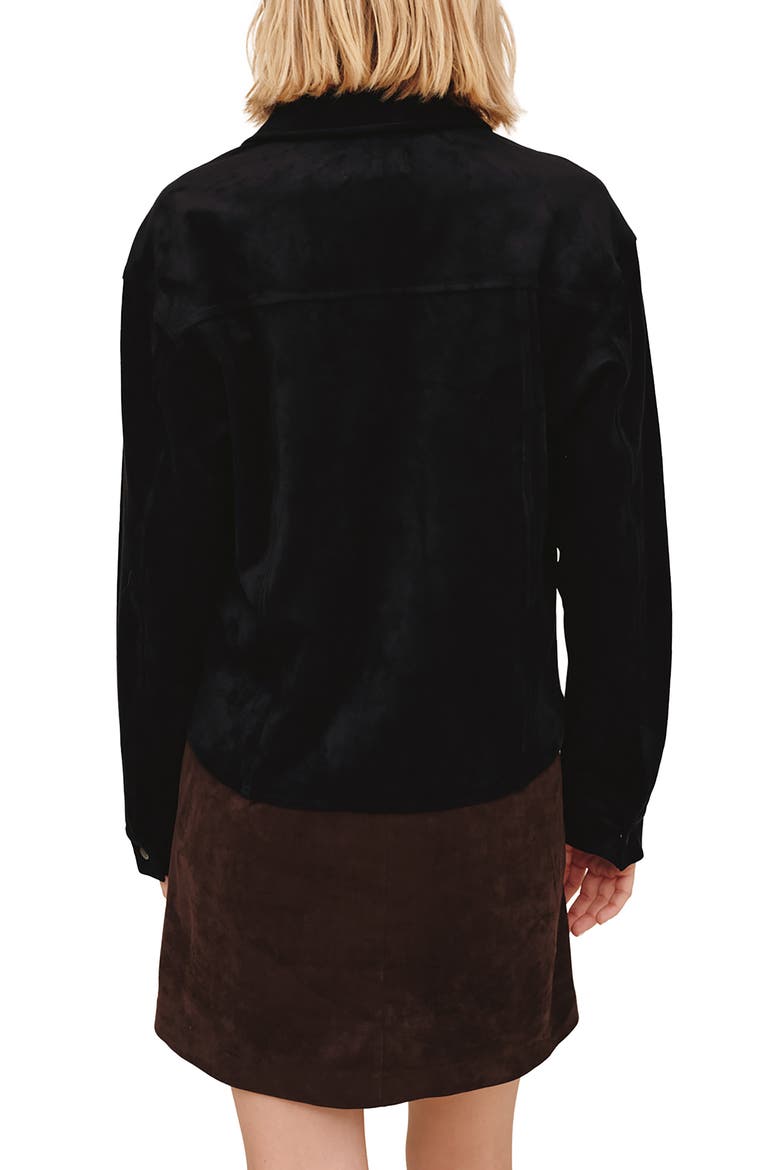 Faux Suede Shacket, Alternate, color, BLACK
