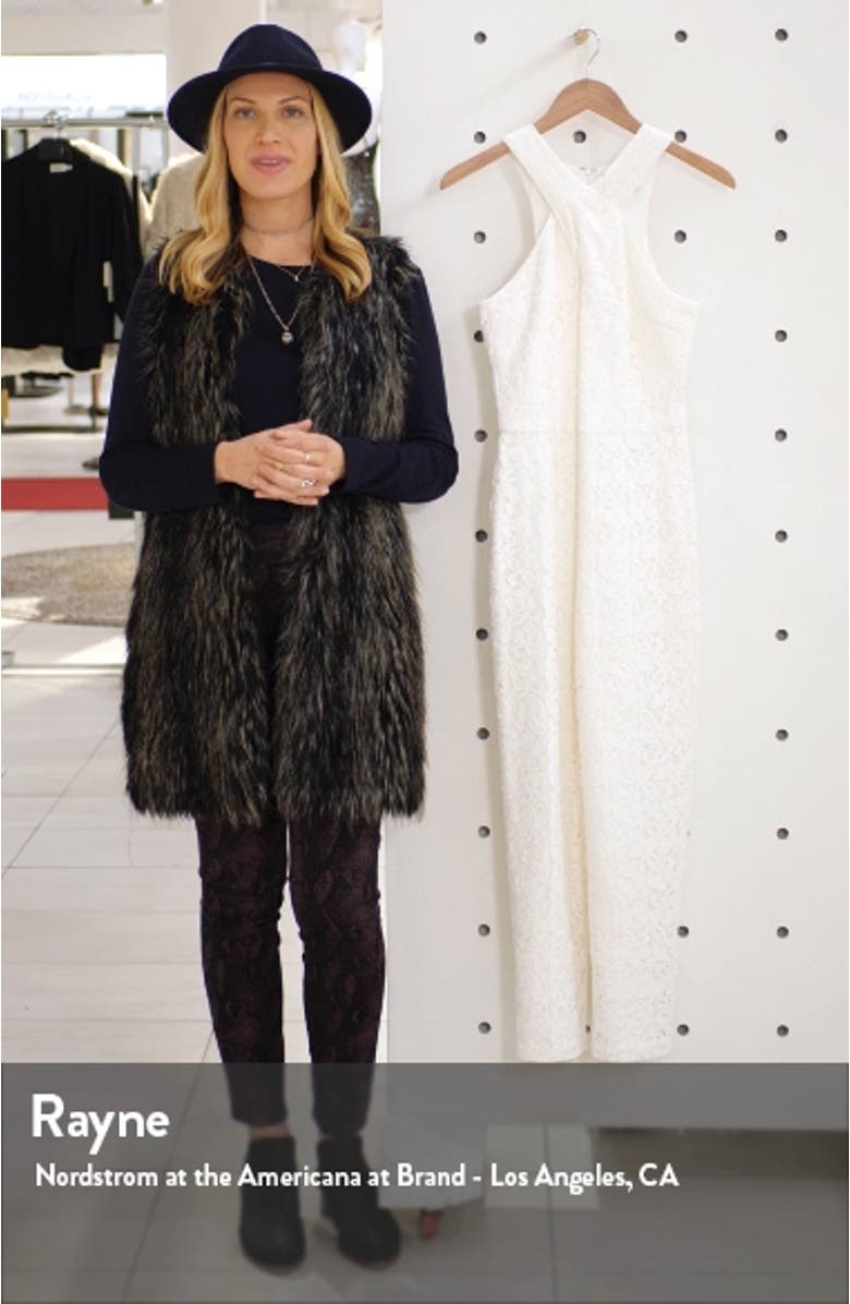 Cayden Cross Neck Lace Jumpsuit, sales video thumbnail