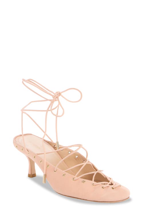 Chloé Ghiles Suede Ankle-wrap Pumps In Peachy Pink