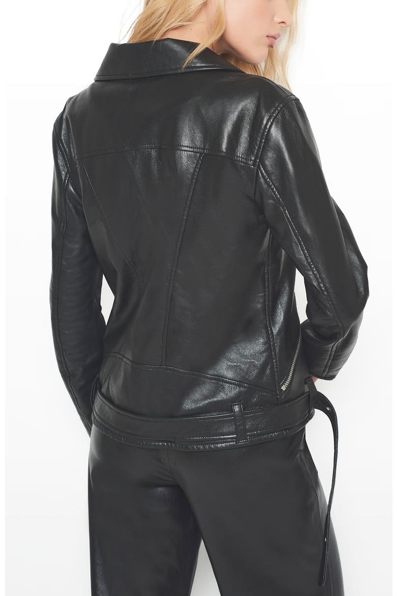 Brando Recycled Leather Boyfriend Jacket, Alternate, color, Black