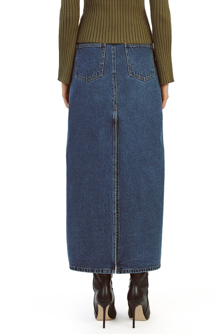 Evianna Denim Maxi Skirt, Alternate, color, WASHED INDIGO