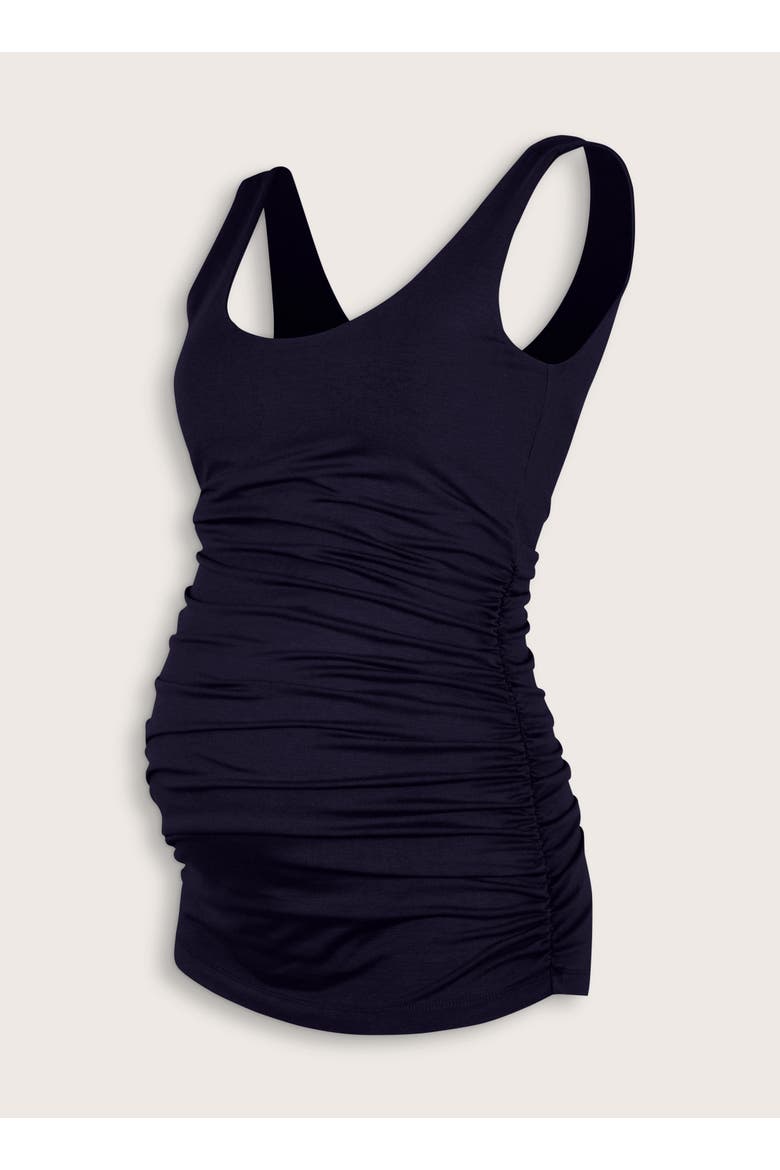 The Essentials Maternity Scoop Neck Tank, Alternate, color, Classic Navy