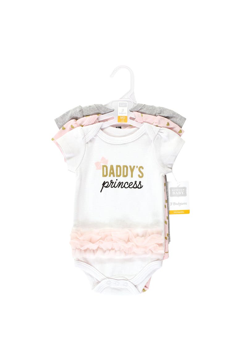 Cotton Bodysuits 3-Pack, Alternate, color, Daddys Princess Tutu