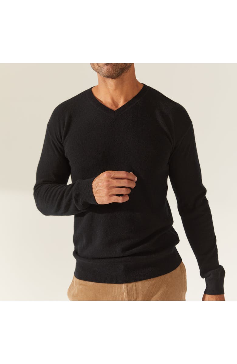 Italic Liam Cashmere V-Neck Sweater, Main, color, Black