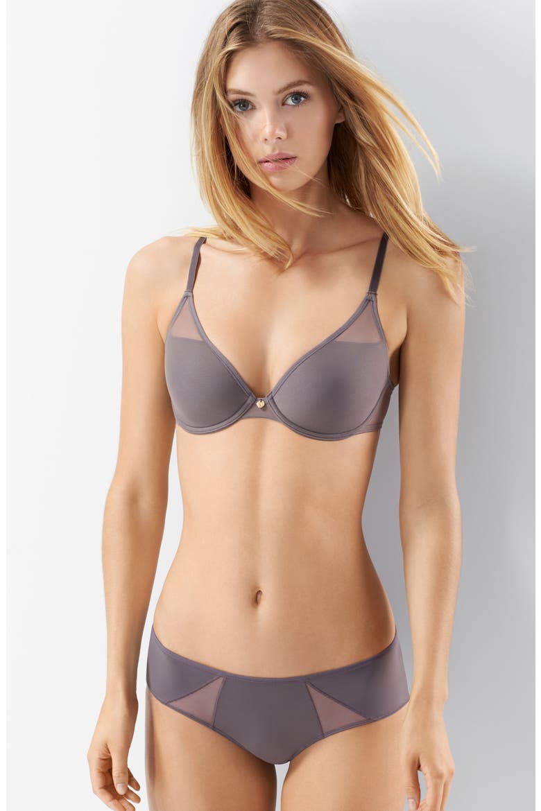 Highlight Contour Underwire Bra, Alternate, color, GUNMETAL