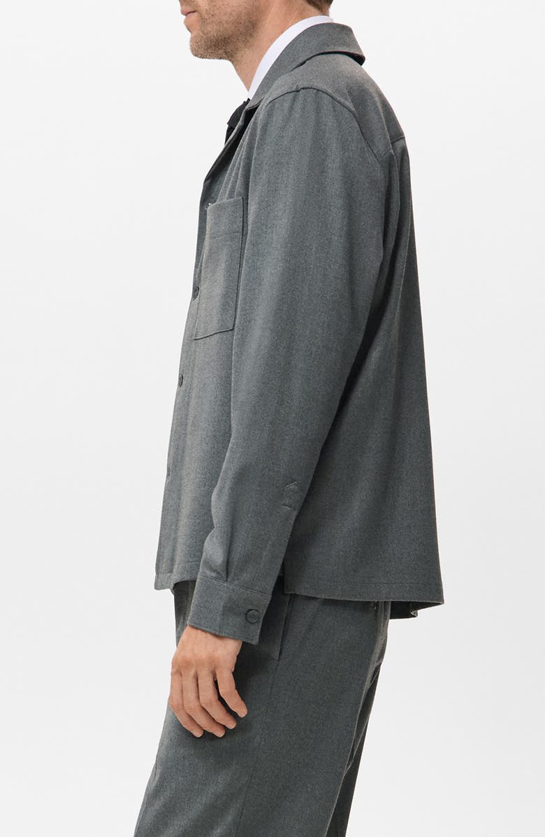 MANGO Fluid Pocket Overshirt, Alternate, color, Grey