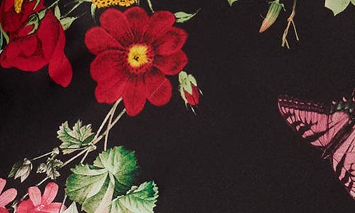 Alice And Olivia Floral-print Midi Skirt In Black