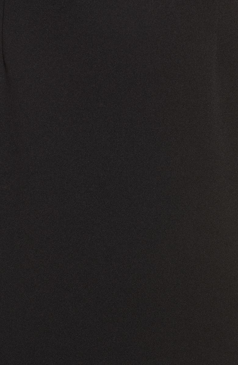 Eliza J Illusion Long Sleeve Crepe Cocktail Dress, Alternate, color,