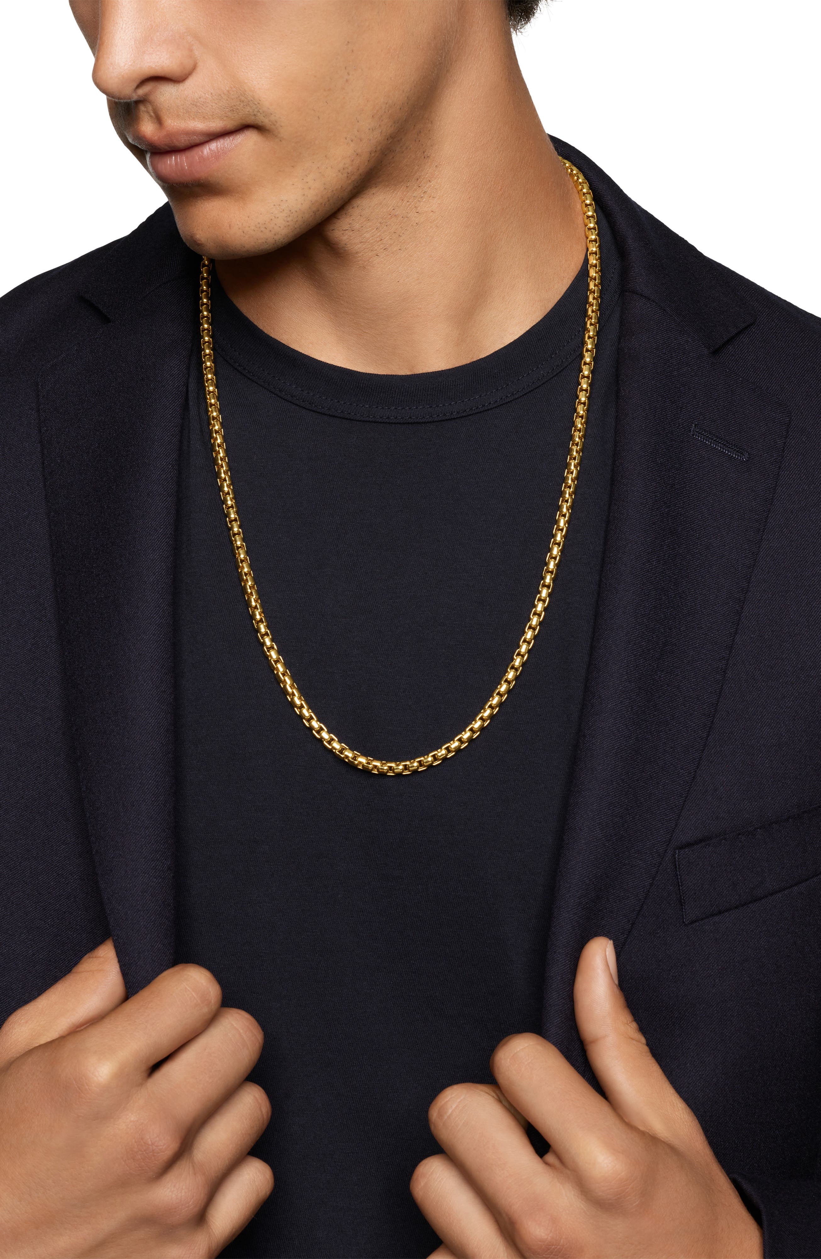 Men's Box Chain Necklace in 18K Gold, 5mm (Men) | Nordstrom
