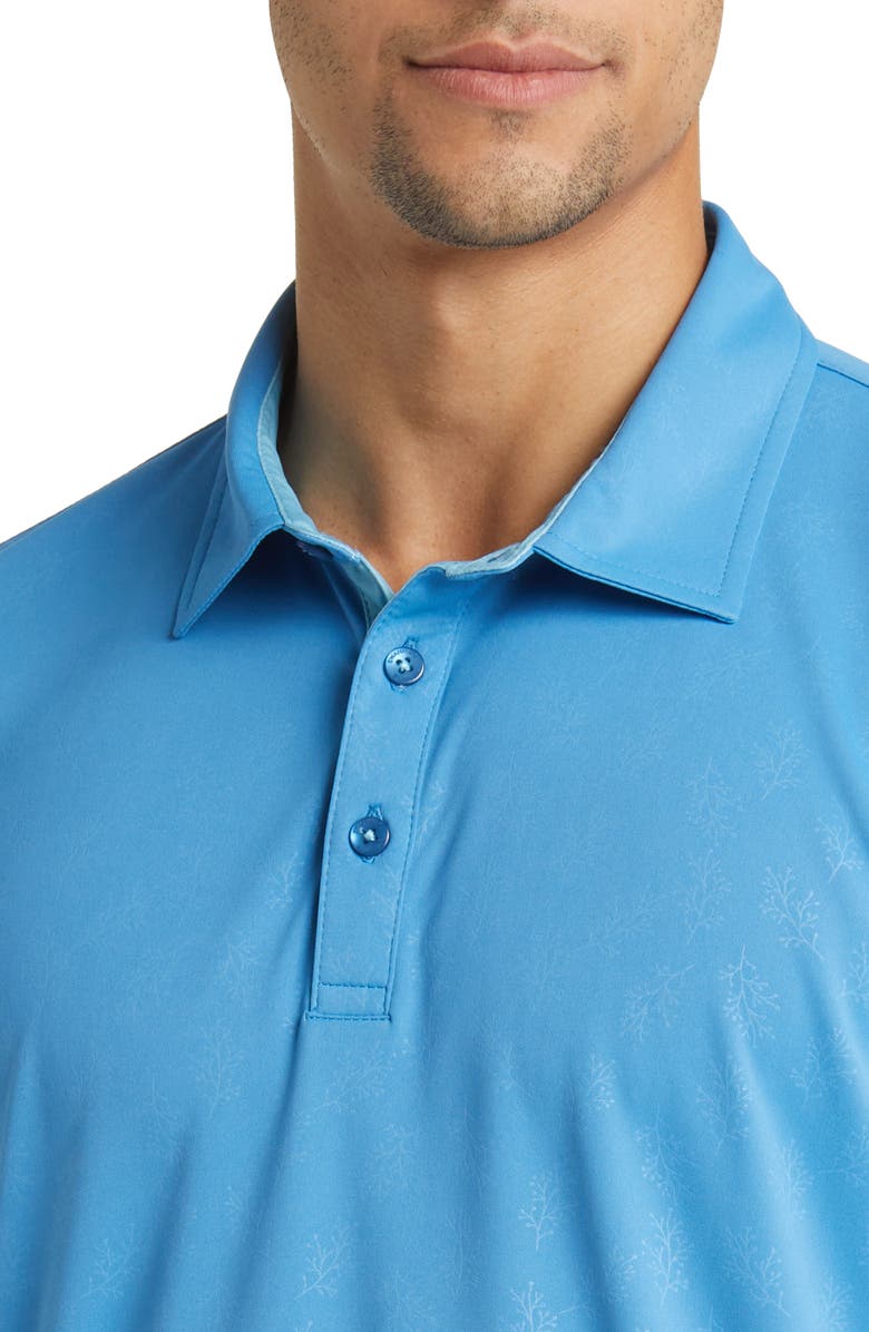 Swannies Barrett Botanical Print Golf Polo, Alternate, color, Blue