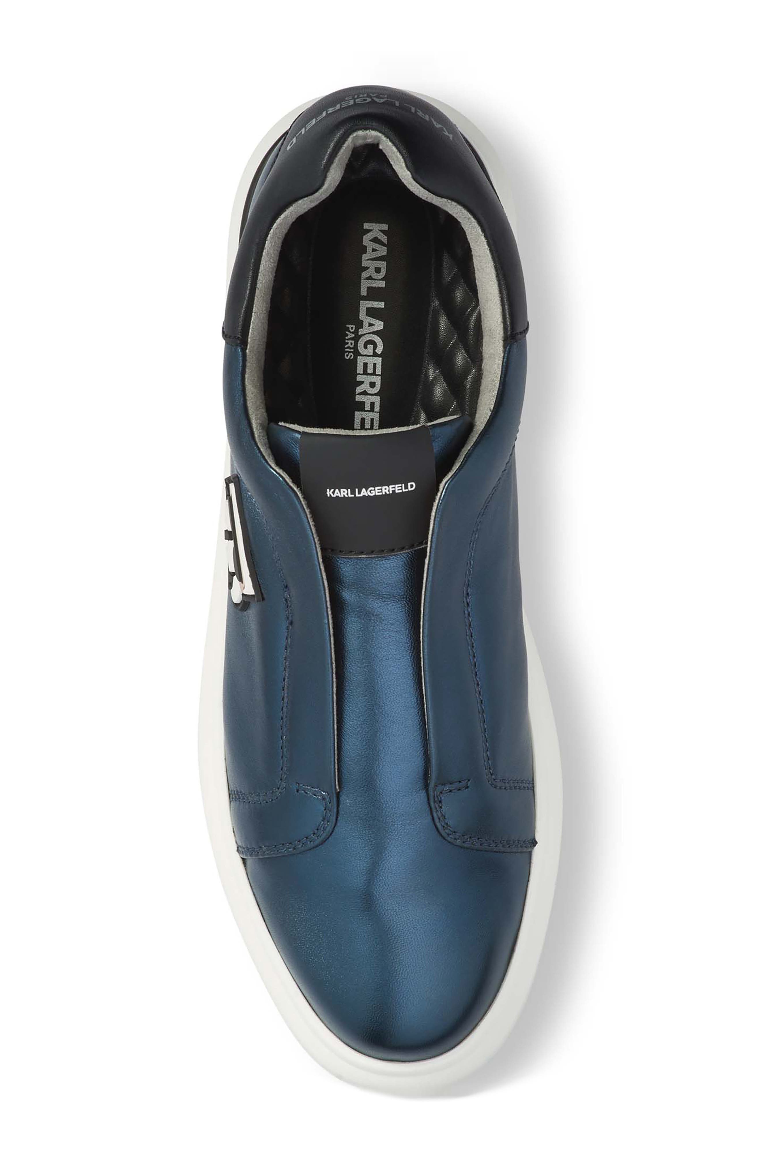 KARL LAGERFELD PARIS Flat Head Karl Laceless Sneaker, Alternate, color, 