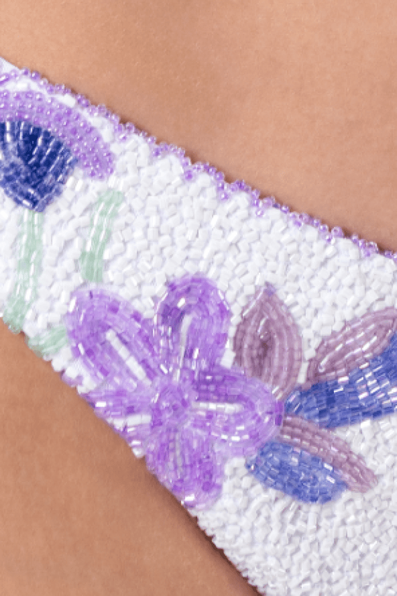 Euro Summer Hand Beaded Bikini Bottom, Alternate, color, White/Purple