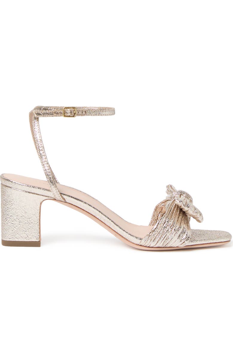Loeffler Randall Kimora Knotted Bow Sandal, Alternate, color, Champagne
