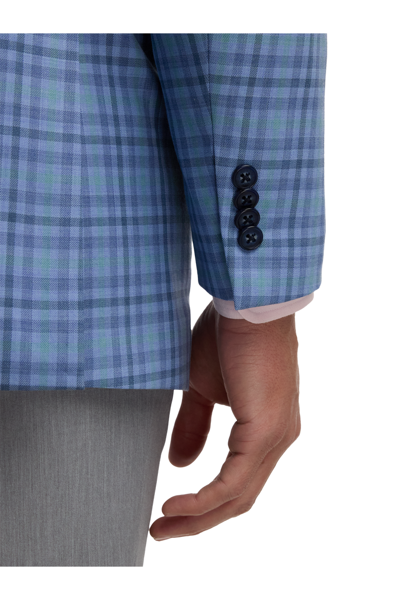 Wool Blend Single Breasted Peak Lapel Sport Coat, Alternate, color, Blue/Green