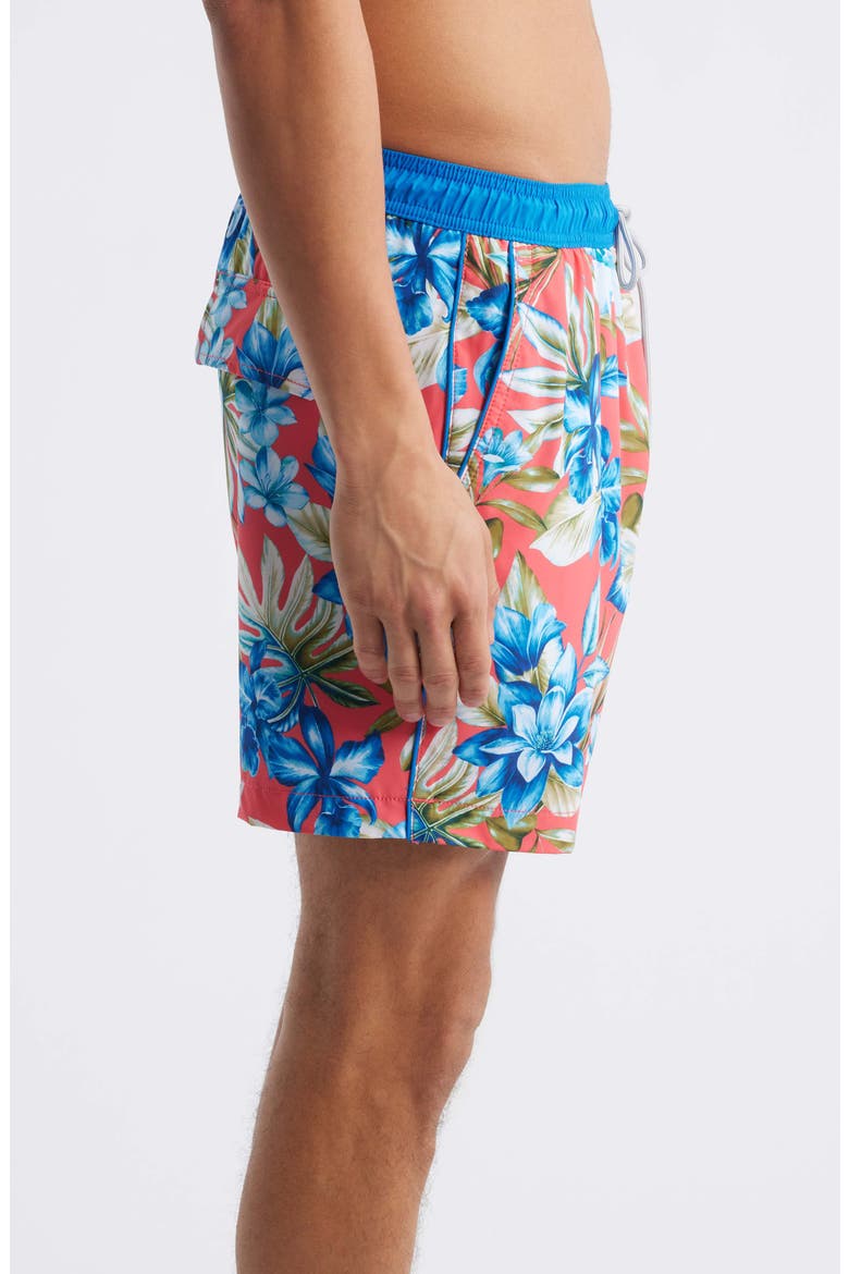 Naples Garden Grotto 6-Inch Swim Trunks, Alternate, color, MELON BERRY