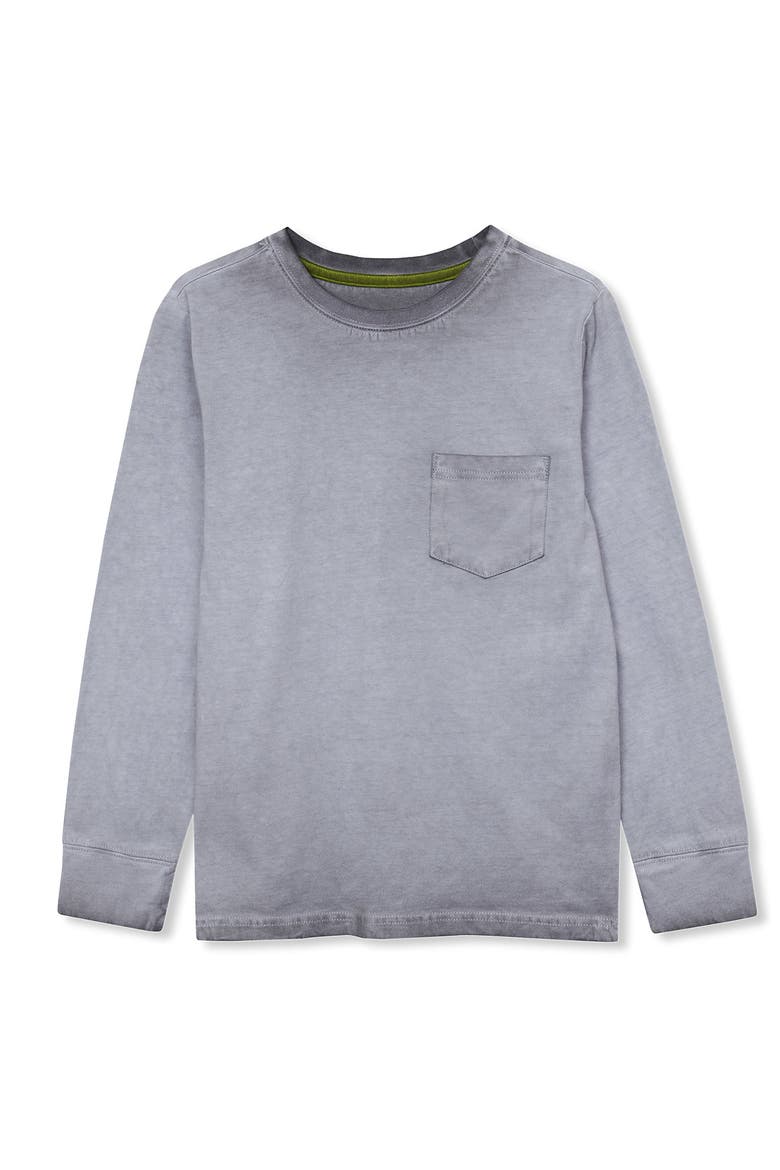 Boys Long Sleeve Washed Pocket Shirt, Main, color, Cocoon