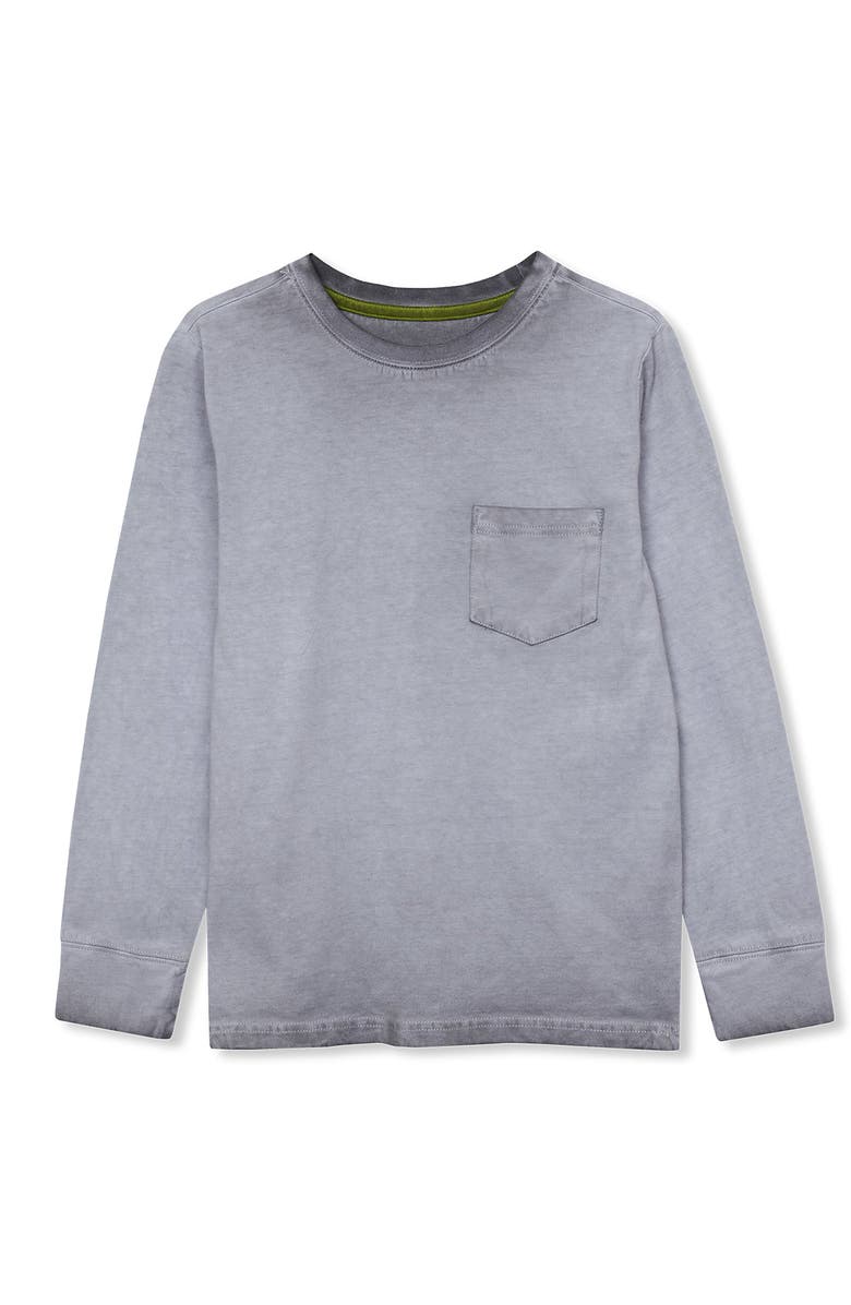 Lands' End Boys Long Sleeve Washed Pocket Shirt, Main, color, Cocoon