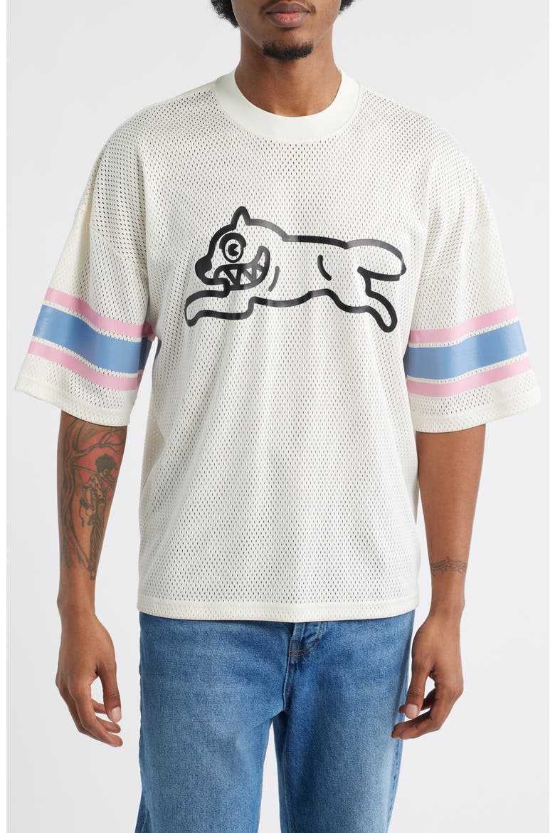 Hike Oversize Running Dog Mesh Graphic T-Shirt, Main, color, ANTIQUE WHITE