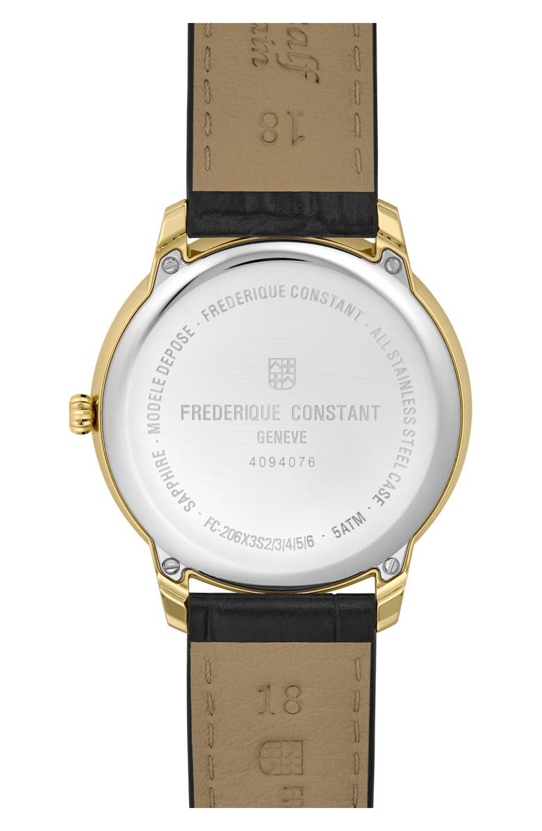 FREDERIQUE CONSTANT Classic Moonphase Leather Strap Watch, 37mm, Alternate, color, Brown