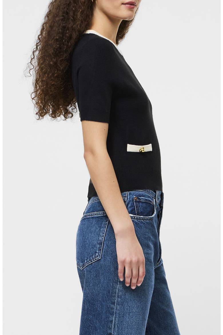 Babysoft Short Sleeve Sweater, Alternate, color, BLACK-PORCELAIN CREA