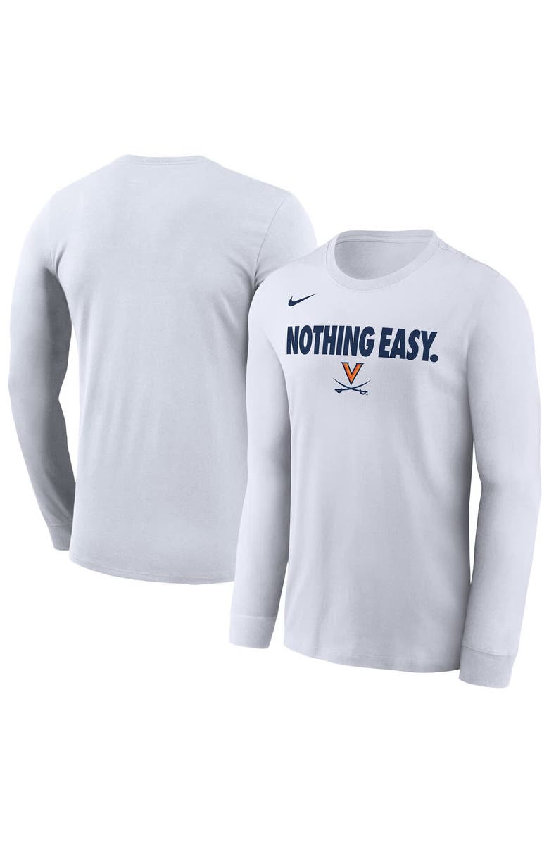 Nike Men's Nike White Virginia Cavaliers 2025 On-Court Bench Long Sleeve T-Shirt, Alternate, color, 