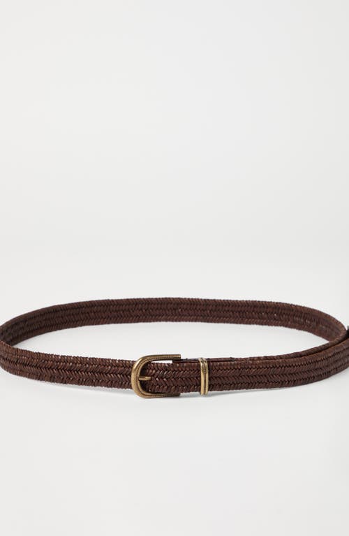 Brunello Cucinelli High-quality Leather Blend Belt In Honey