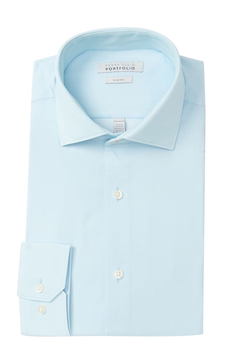 Perry Ellis Slim Fit Dobby Dress Shirt, Main, color,