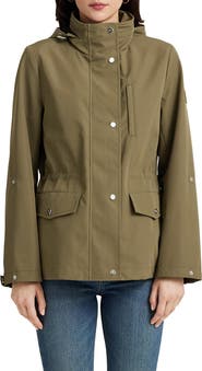 Lauren Ralph Lauren Cinch Waist Water Resistant Hooded Windbreaker Jacket