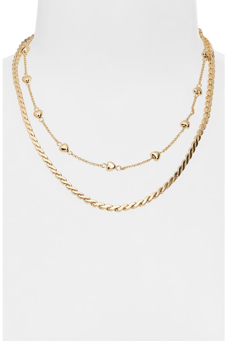 Set of 2 Chain Necklaces, Alternate, color, GOLD