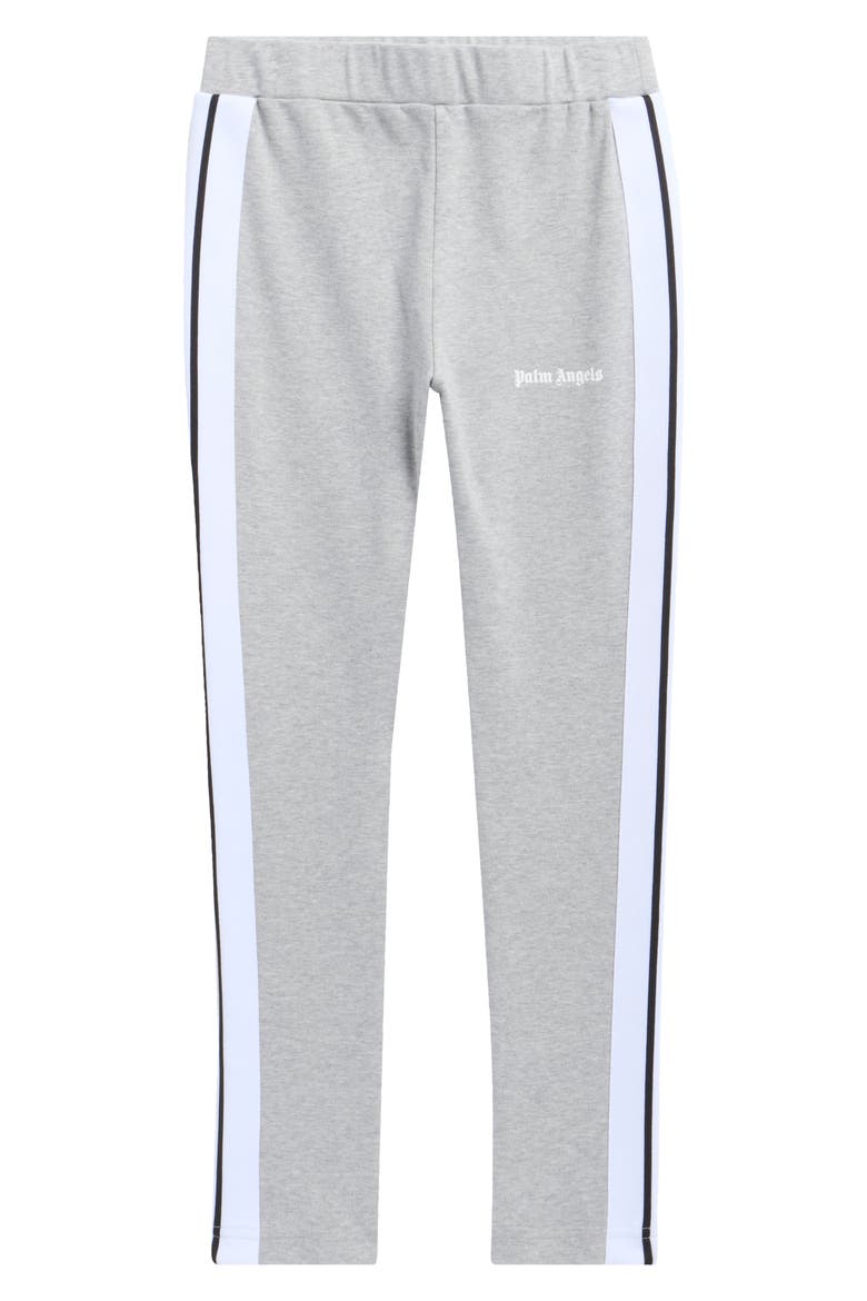 Kids' Track Leggings, Main, color, MELANGE GREY WHITE