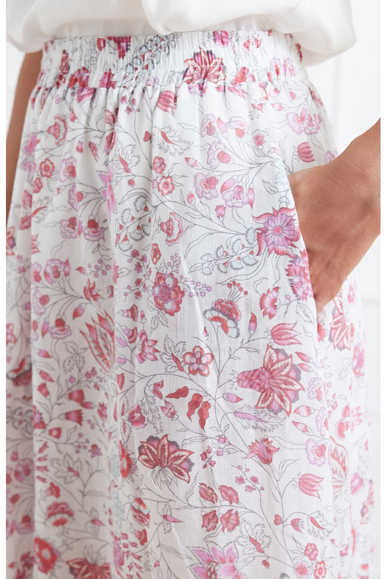 Wren Tiered Midi Skirt, Alternate, color, Sundrenched Garden