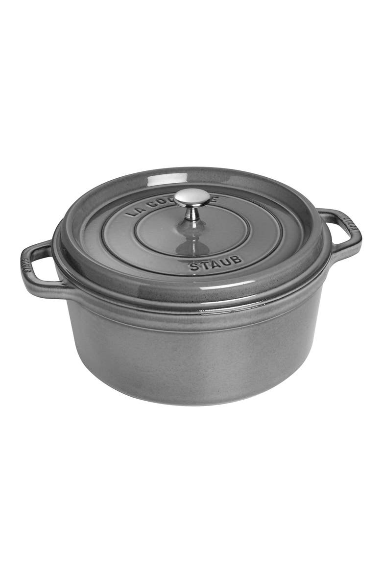 7-Quart Enameled Cast Iron Dutch Oven, Main, color, GRAPHITE GREY