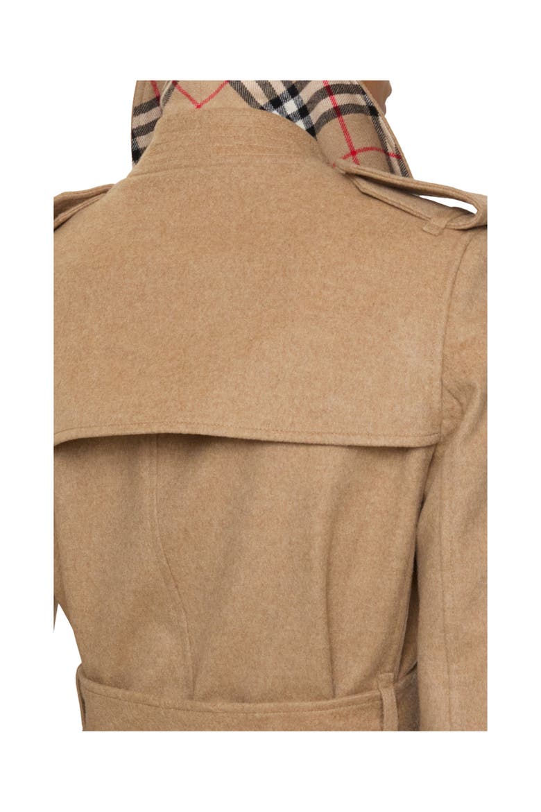 Long Cashmere Kensington Trench Coat, Alternate, color, Camel beige