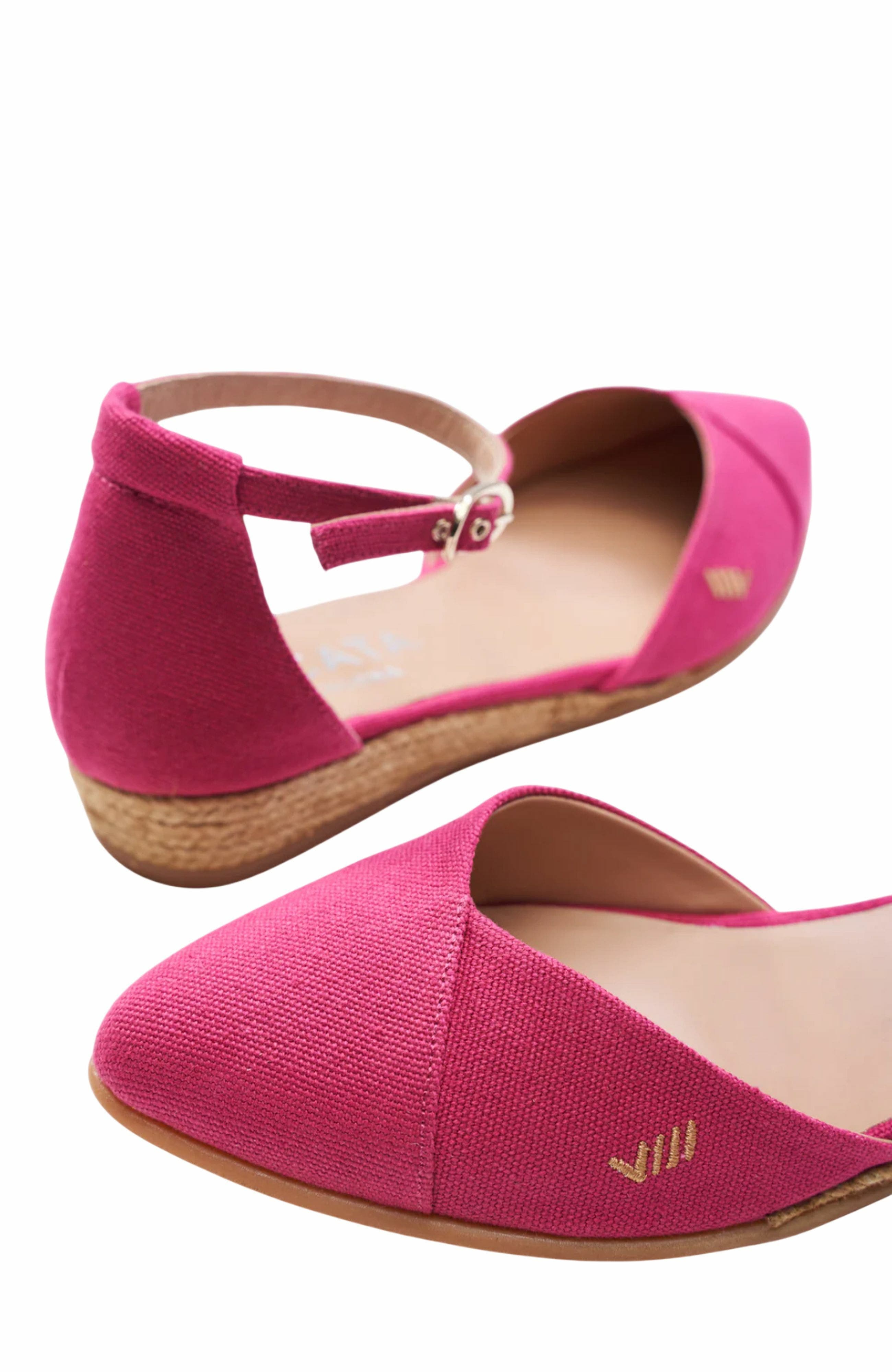Montroig Premium Fabrics Canvas Espadrille Flats, Alternate, color, Fuchsia