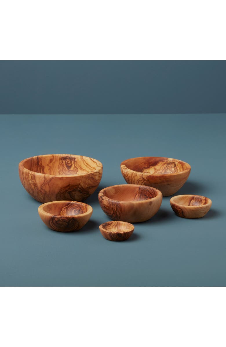 Be Home Olive Wood Nesting Bowls - Set of 6, Alternate, color, Olive