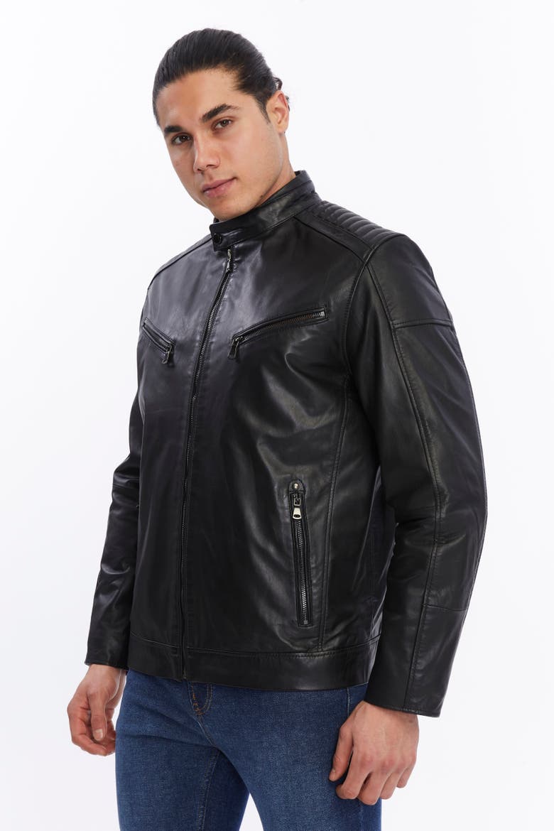 Sullivan Leather Jacket, Alternate, color, Black