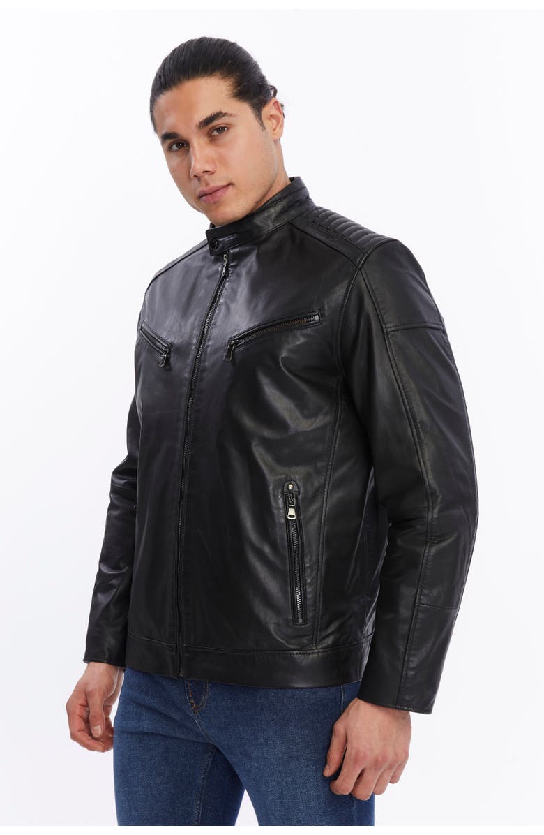 FURNIQ UK LLC Sullivan Leather Jacket, Alternate, color, Black
