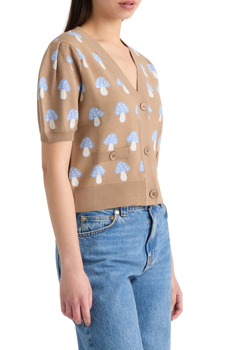 Mushroom Jacquard Cardigan, Alternate, color, BEIGE MUSHROOM