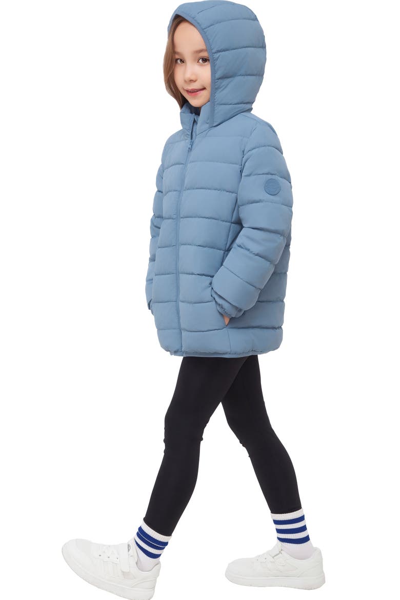 Kids' Fiona Lightweight Hooded Puffer Jacket, Alternate, color, Blue Fog