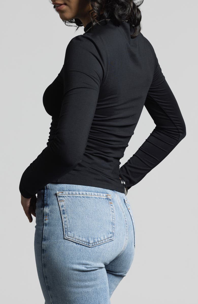 WEEKEND LOS ANGELES Rose Ruched Top, Alternate, color, Black