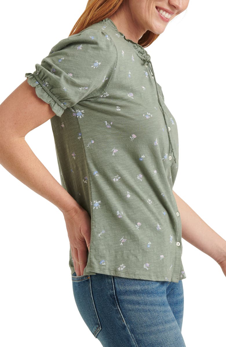 Lucky Brand Ruffle Button-Up Top, Alternate, color, 