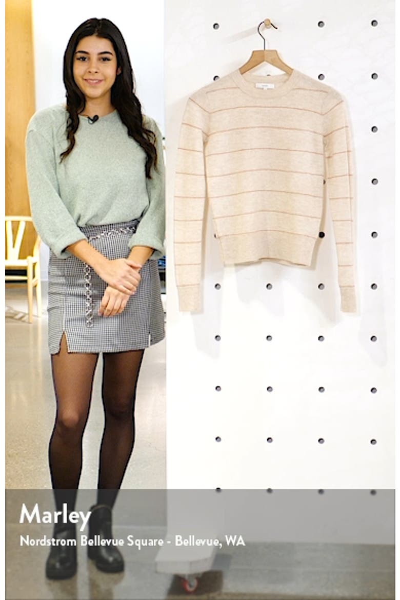 Stripe Fitted Cashmere Crewneck Sweater video