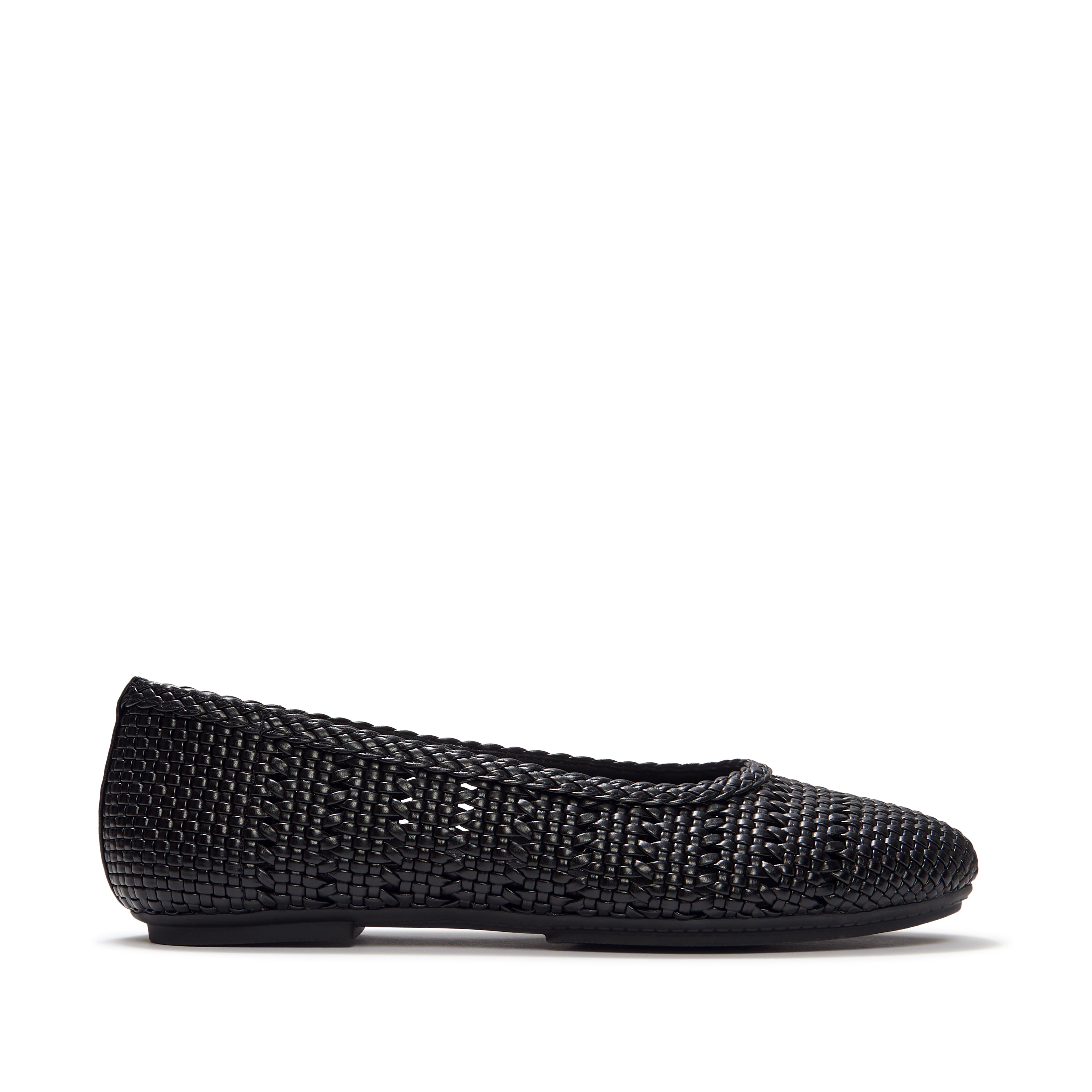 Delicato Woven Ballerinas Flats, Alternate, color, All Black