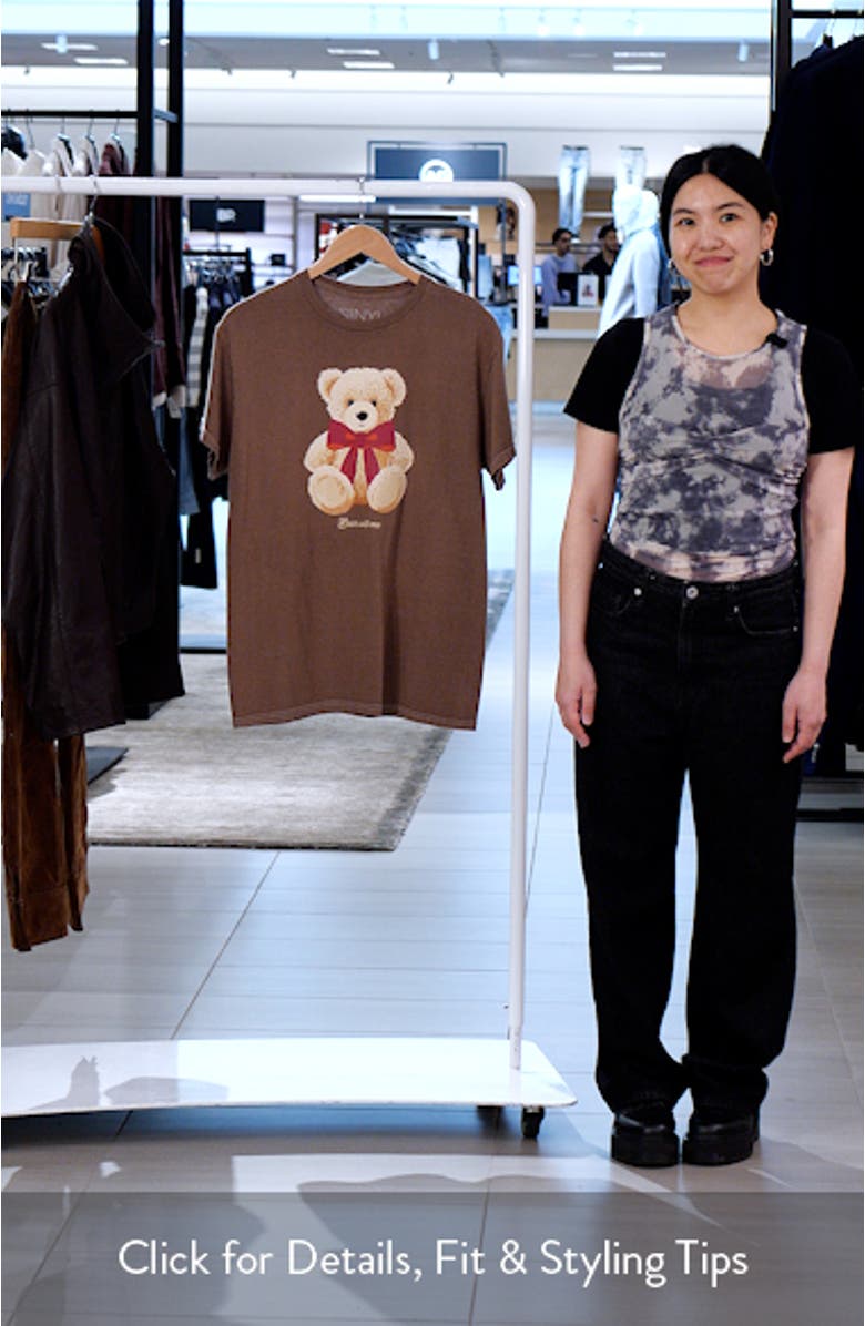 Bow Tie Bear Cotton Graphic T-Shirt, sales video thumbnail