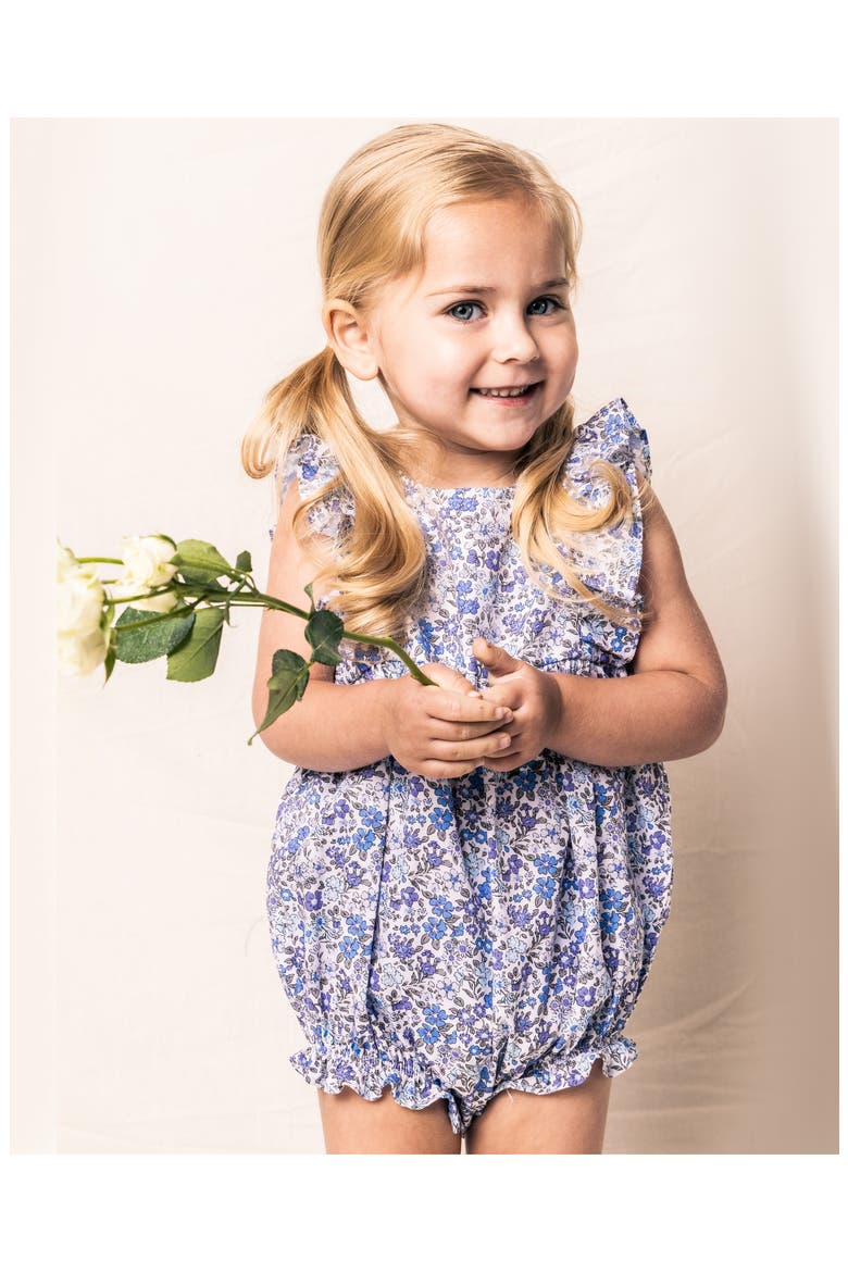 Fleur D'Azur Ruffled Romper, Alternate, color, BLUE