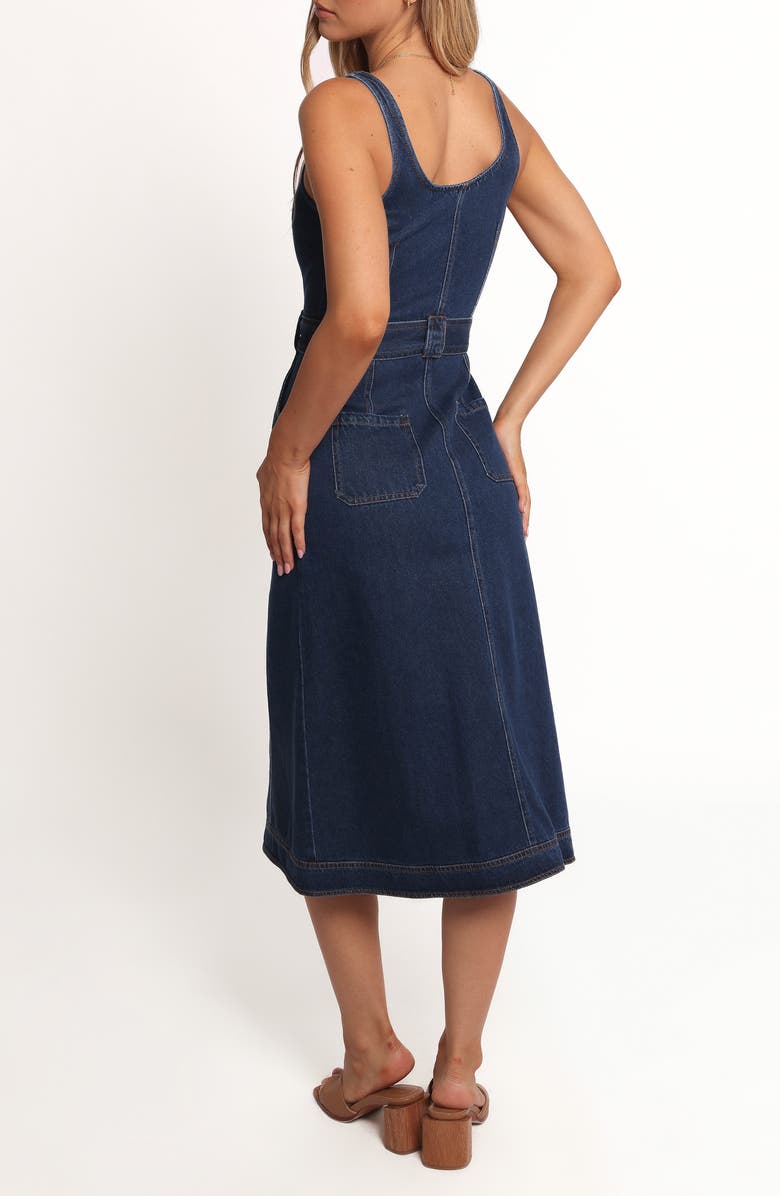 Petal & Pup Carys Sleeveless Belted Denim Midi Dress, Alternate, color, Denim