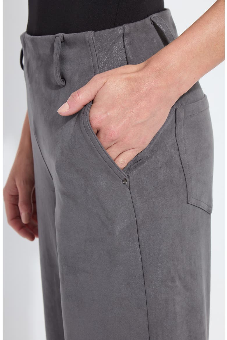Amina Foil Wide Leg Crop Pants, Alternate, color, LIQUID CHARCOAL