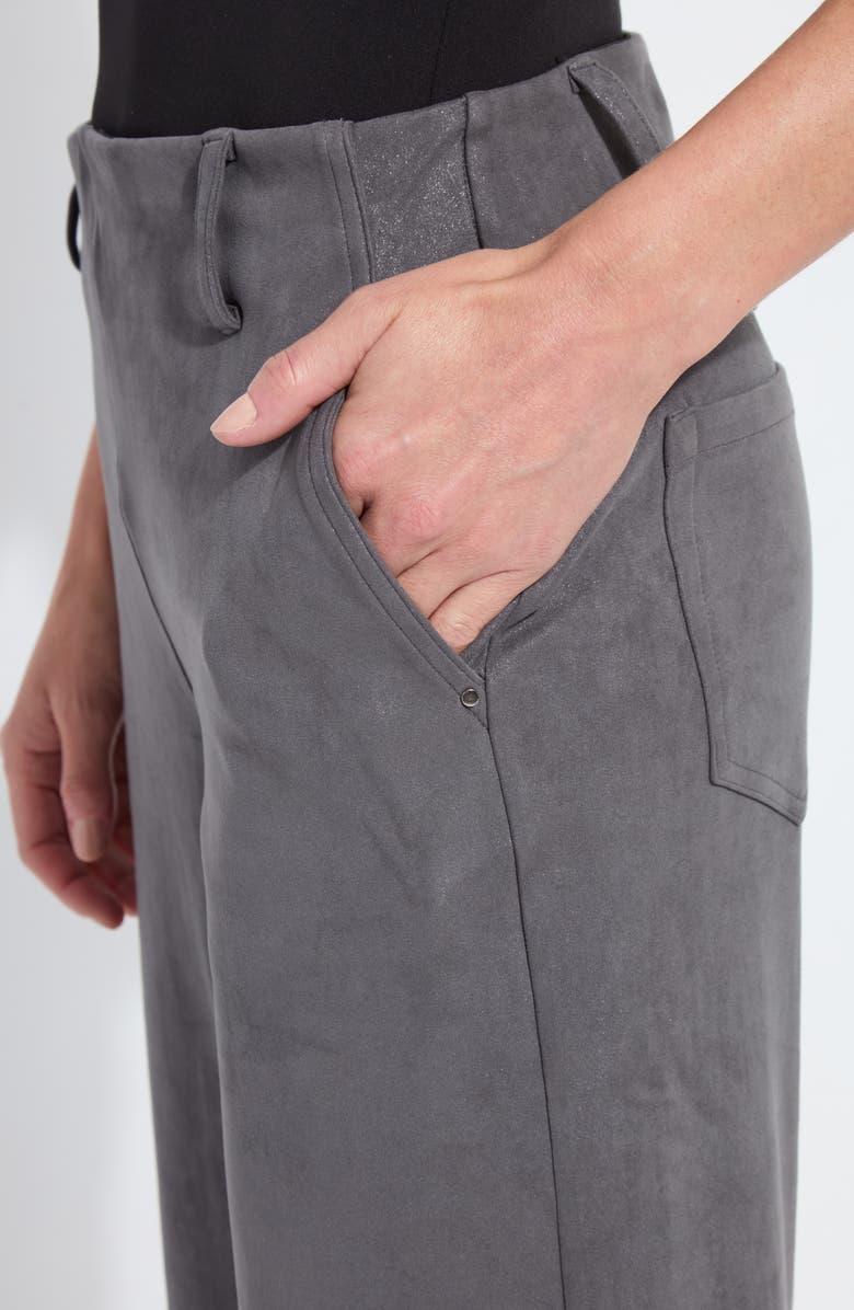 Lysse Amina Foil Wide Leg Crop Pants, Alternate, color, Liquid Charcoal