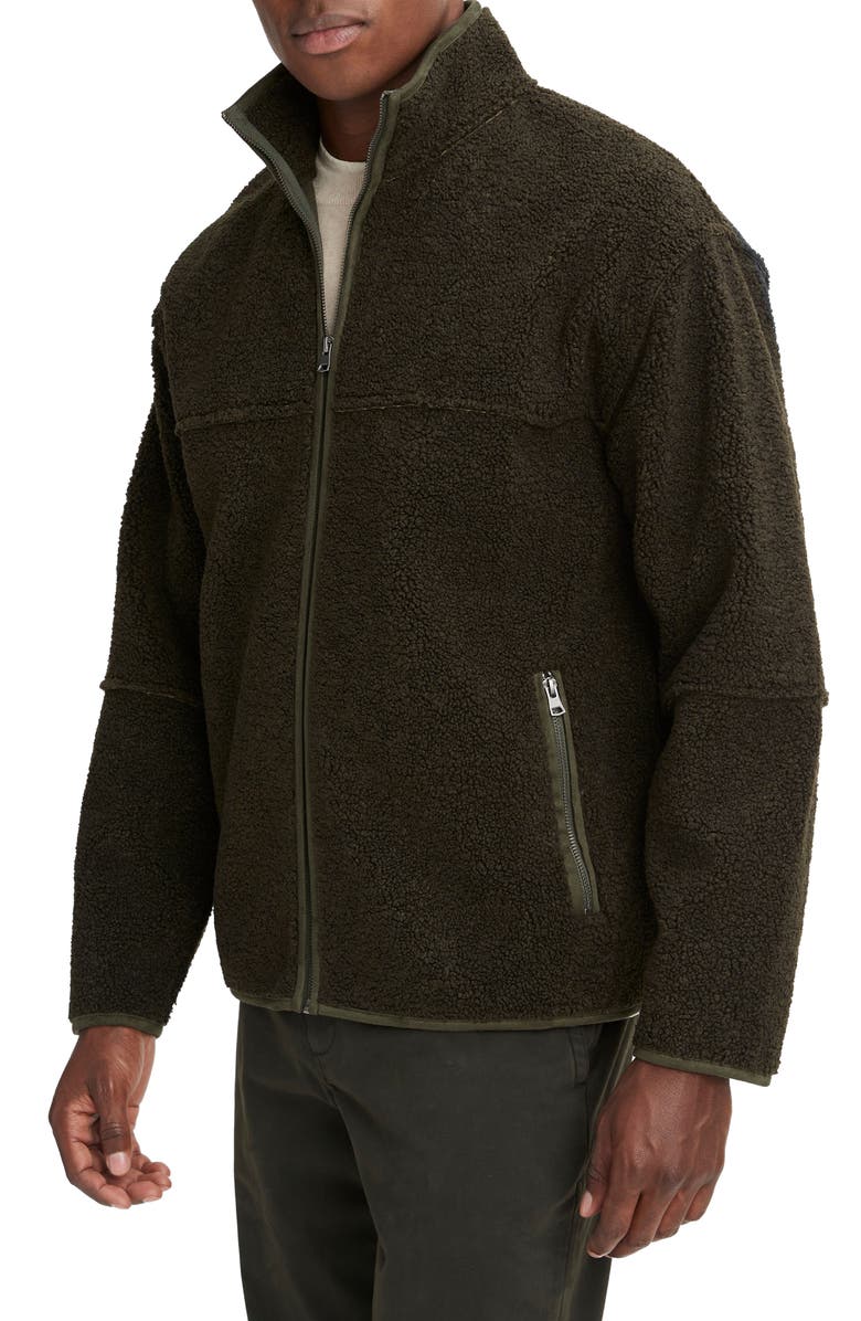 Vince High Pile Fleece Jacket, Alternate, color, Moss Green