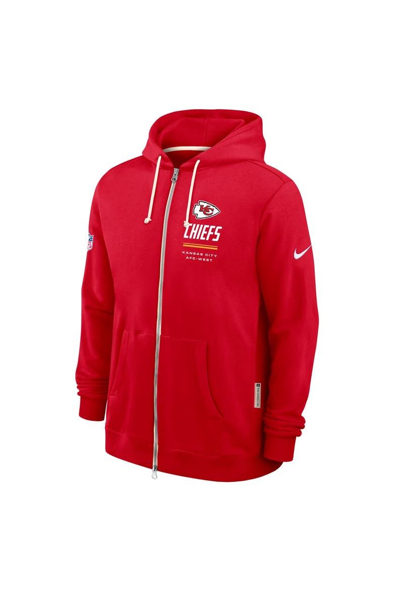 Men's Nike Red Kansas City Chiefs Sideline Standard Issue Quarterback Scramble Dri-FIT Full-Zip Hoodie, Alternate, color, Red